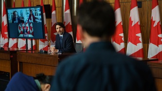 PM Trudeau speaks with media