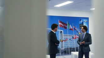 PM Trudeau meets with Prime Minister Rutte during the NATO summit