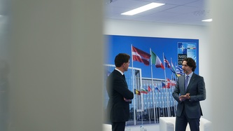 PM Trudeau meets with Prime Minister Rutte during the NATO summit