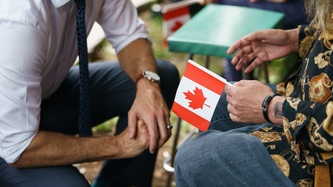 A view of the Canadian flag