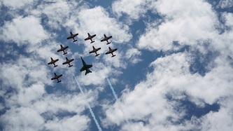 The Canadian Forces Snowbirds and CF-18 Demo team