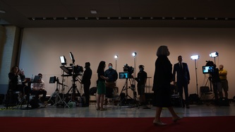 A view of the Governor General walking on the red carpet