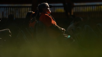 A woman's profile in the glow of sunlight