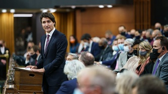 Prime Minister Trudeau stands in the House of Commons