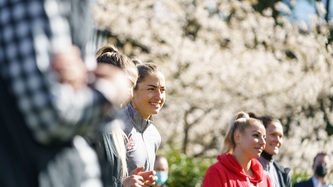 A view of the Canadian women’s soccer team in Victoria