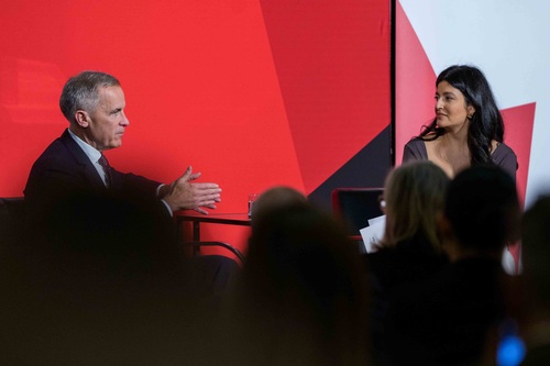 Prime Minister Mark Carney participates in a featured conversation on Budget 2025 with the Canadian Club Toronto.