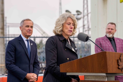 CEO of the Major Projects Office Dawn Farrell delivers remarks during the announcement of the second tranche of nation-bui...