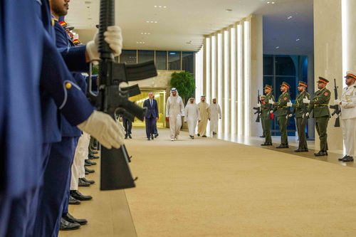 Prime Minister Mark Carney, accompanied by UAE’s Minister of Industry and Advanced Technology, His Excellency Dr. Sultan b...