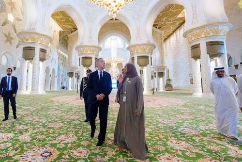 Prime Minister Mark Carney visits the Sheikh Zayed Grand Mosque Centre as part of his first official visit to the United A...