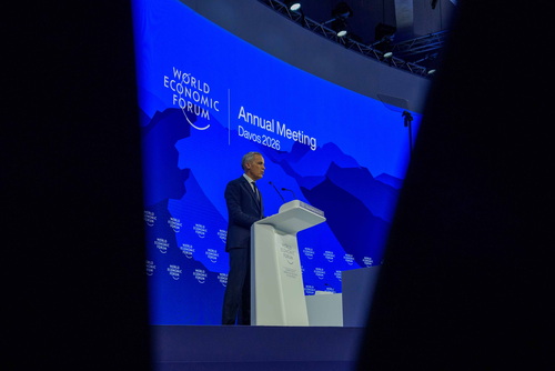 Le premier ministre Mark Carney prononce une allocution durant une séance plénière spéciale organisée dans le cadre de la ...